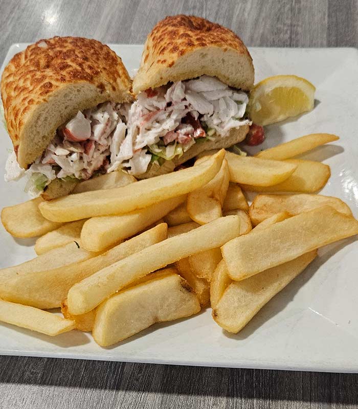 Crab Roll for lunch or dinner from Omars Hi-Way Chef in Tuscan AZ