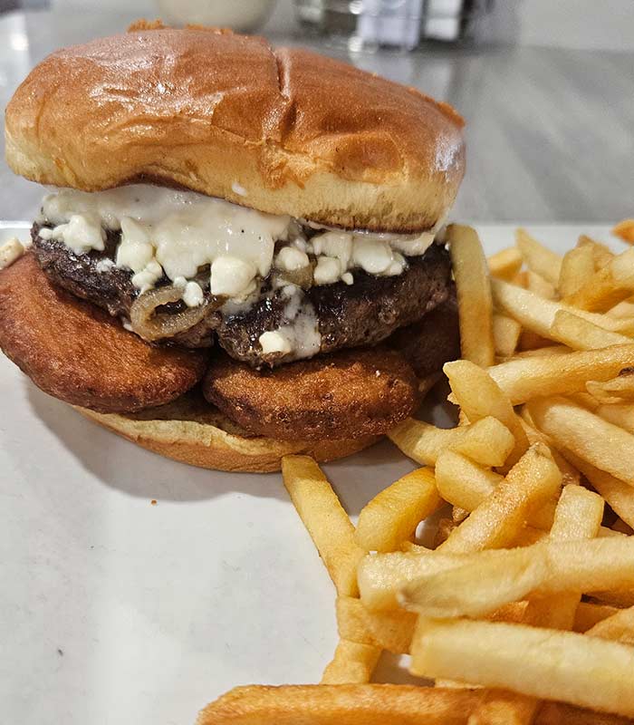 Zucchini burger for lunch or dinner from Omars Hi-Way Chef in Tuscan AZ